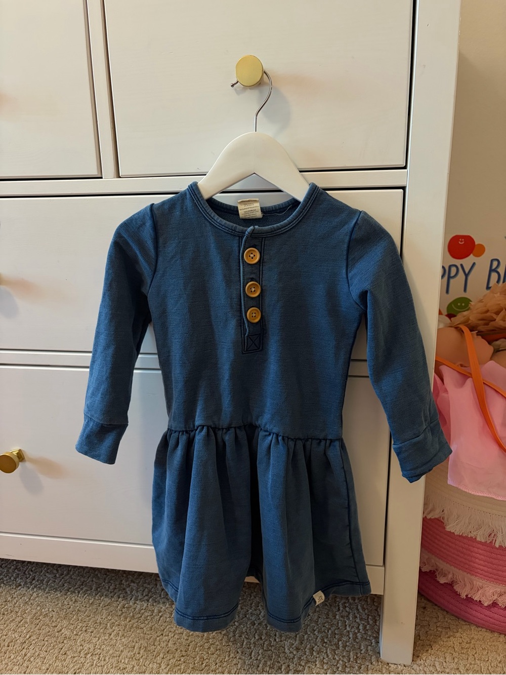 Lulu & Roo Girls 2T Blue Long Sleeve Dress Cotton Blend India